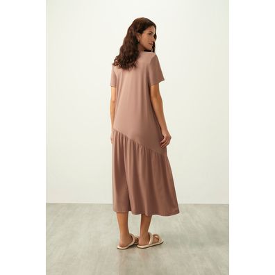 Vestido ZU Manga Curta Bulevar Marrom Avelã M