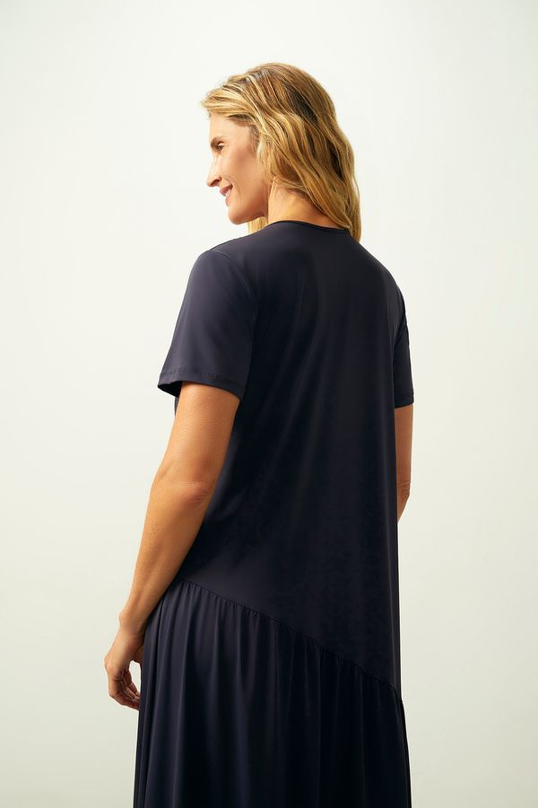 Vestido ZU Manga Curta Bulevar Marinho P