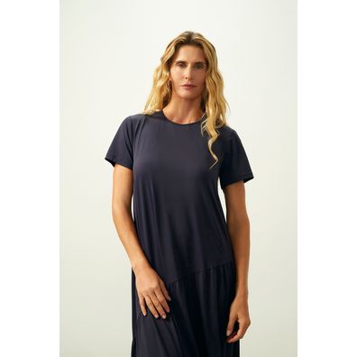 Vestido ZU Manga Curta Bulevar Marinho M