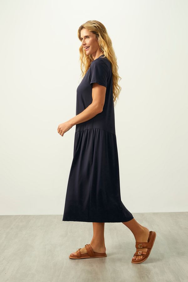 Vestido ZU Manga Curta Bulevar Marinho G