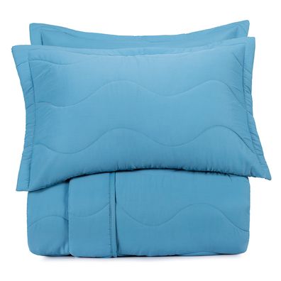 Jogo de Colcha Solteiro 2 Peças Altenburg Toque Acetinado Brisa Azul Niágara